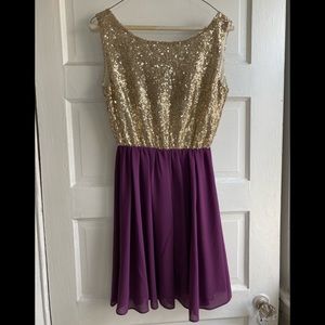 Francescas gold sequin purple dress